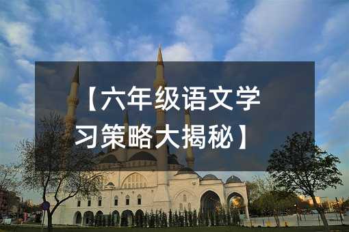 【六年级语文学习策略大揭秘】