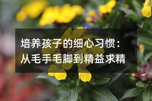 培养孩子的细心习惯：从毛手毛脚到精益求精