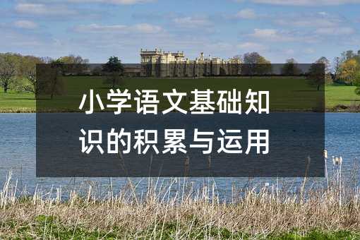 小学习语文入门知识的积累与运用