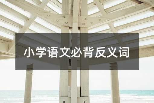小学习语文必背反义词