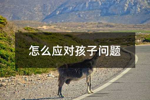 怎么应对孩子问题