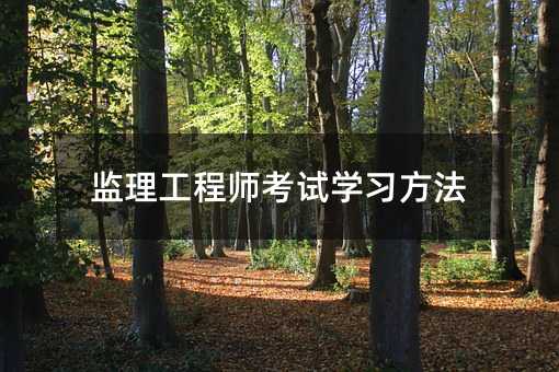 监理工程师考试学习技巧