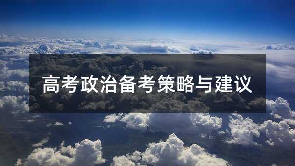 高考政治备考策略与建议