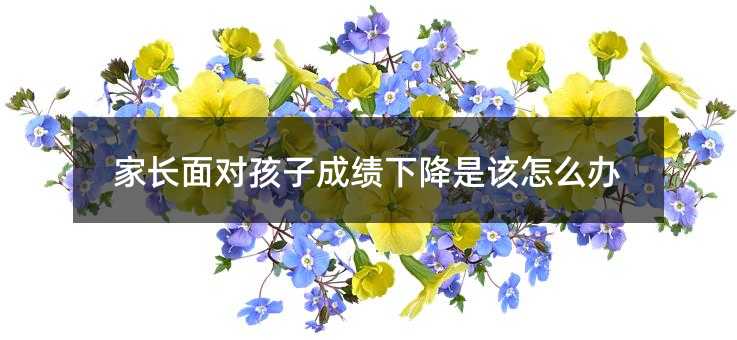 家长面对孩子成绩下降是该怎么办