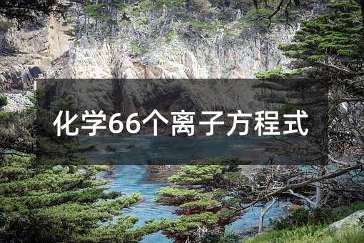 化学66个离子方程式