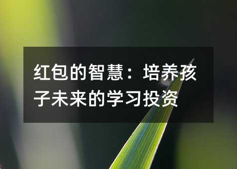 红包的智慧:培养孩子未来的学习投资