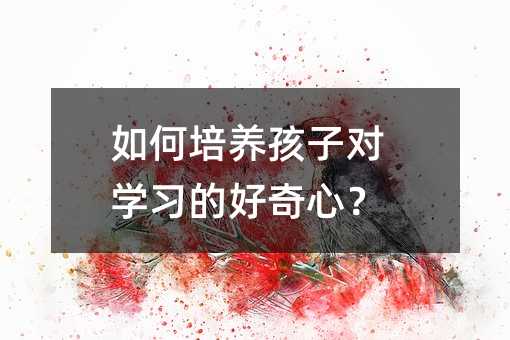 如何培养孩子对学习的好奇心?