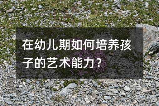 在幼儿期如何培养孩子的艺术能力?