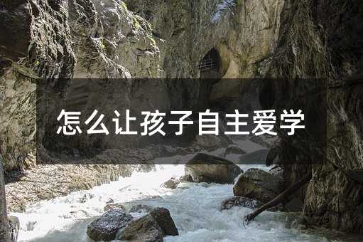 怎么让孩子自主爱学