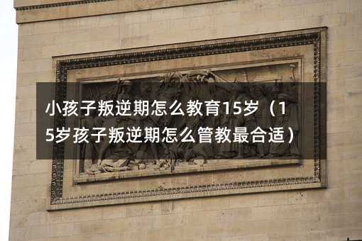 小孩子叛逆期怎么教育15岁(15岁孩子叛逆期怎么管教最合适)