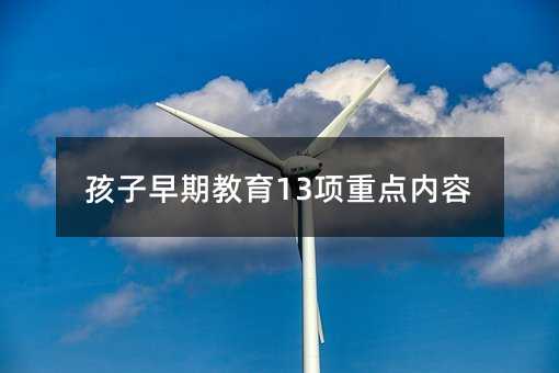 孩子早期教育13项重点内容