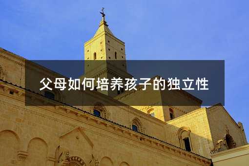 父母如何培养孩子的独立性