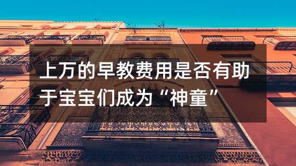 上万的早教费用是否有助于宝宝们成为“神童”