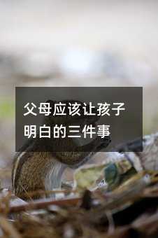 爸爸妈妈应该让孩子了解的三件事