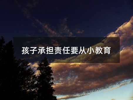 孩子承担责任要从小教育