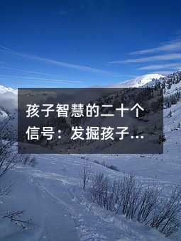 孩子智慧的二十个信号：挖掘孩子的潜在智能