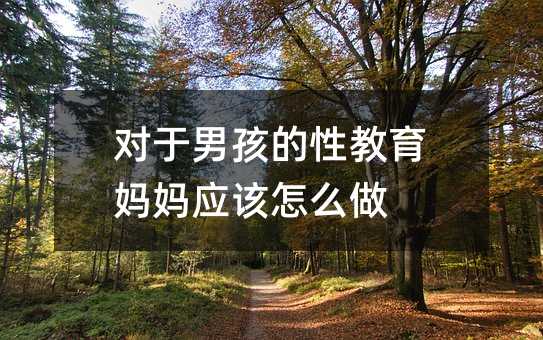 对于男生的性爱文化母亲如何做