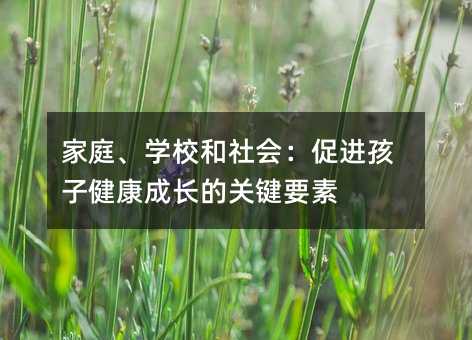 家庭、学校和社会：促进孩子健康成长的重点要点