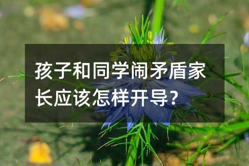孩子和同学闹矛盾家长应该怎样开导?
