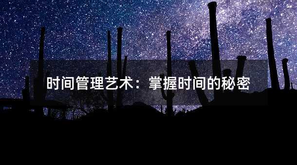 时间管理艺术:掌握时间的秘密
