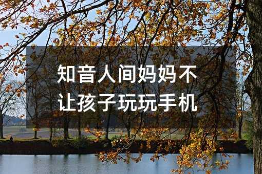 知音人间妈妈不让孩子玩玩手机