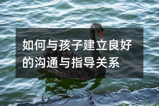怎么样与孩子打造好的交流与指导关系