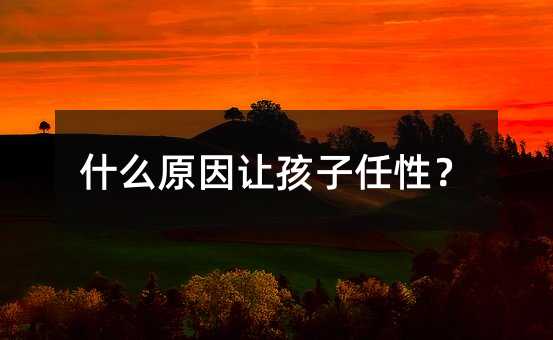 什么原因让孩子任性?