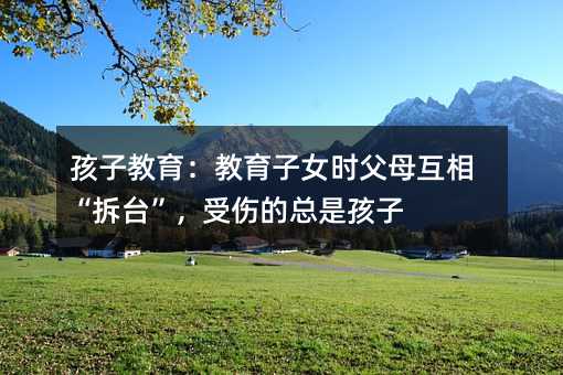 孩子教育:教育子女时父母互相“拆台”,受伤的总是孩子