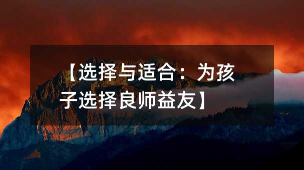 【选择与适合:为孩子选择良师益友】