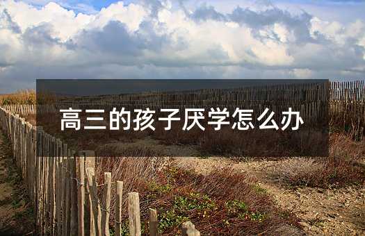 高三的孩子厌学怎么办