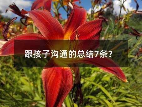 跟孩子交流的总结7条？