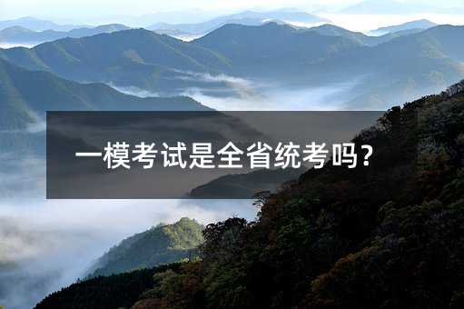 一模考试是全省统考吗？