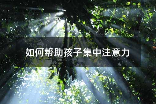 怎么样帮助孩子集中注意力