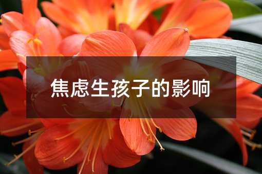 焦虑生小孩的影响