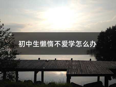 初中生懒惰不爱学怎么办
