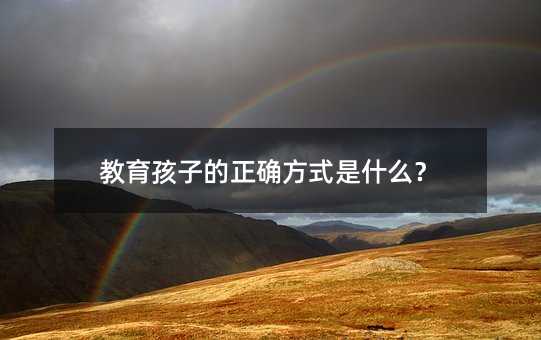 教育孩子的正确方法是什么？