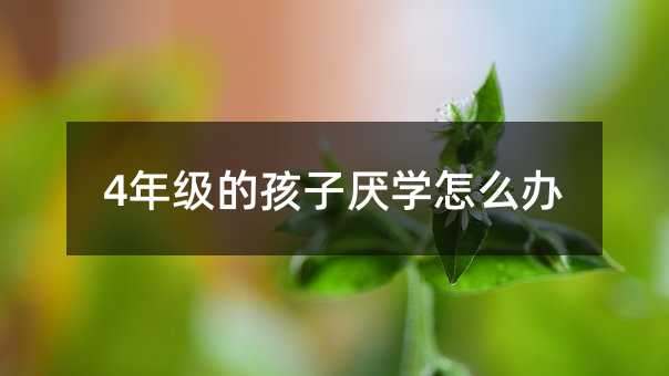 4年级的孩子厌学怎么办