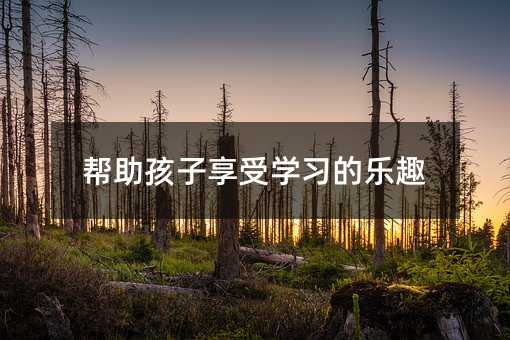 帮助孩子享受学习的乐趣