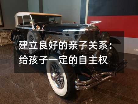建立良好的亲子关系:给孩子一定的自主权