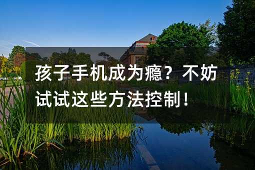 孩子手机成为瘾?不妨试试这些方法控制!