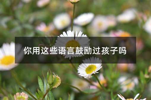 你用这些语言鼓励过孩子吗