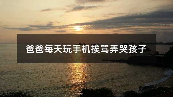 爸爸每天玩手机挨骂弄哭孩子