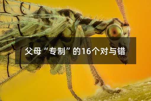 爸爸妈妈“专制”的16个对与错