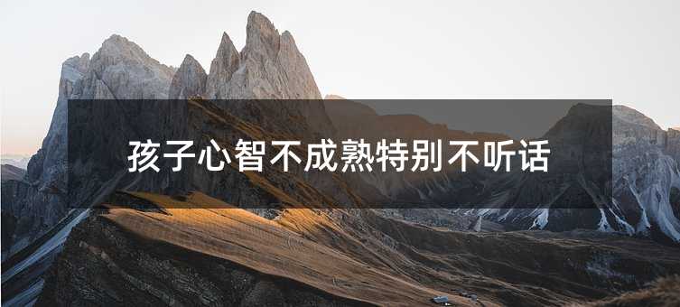 孩子心智不成熟特别不听话