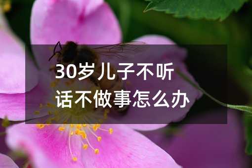 30岁儿子不听话不做事怎么办?