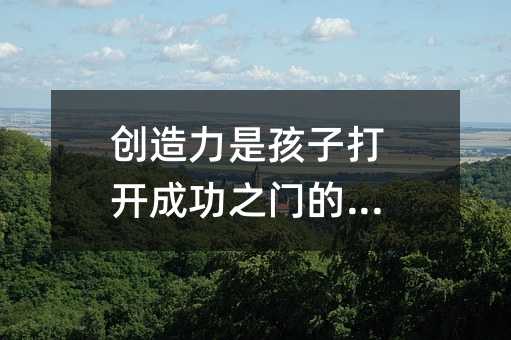 创造力是孩子打开成功之门的钥匙