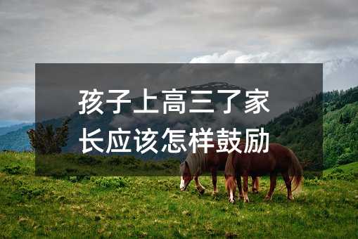 孩子上高三了家长应该怎样鼓励