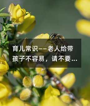 育儿常识——老人给带孩子不容易,请不要再嫌弃了!