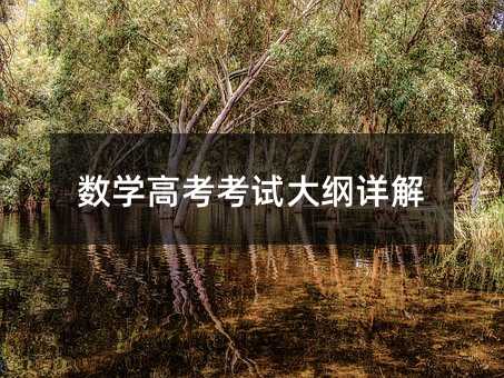 数学高考考试大纲详解