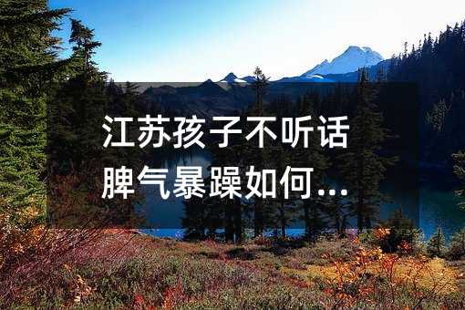 江苏孩子不听话脾气暴躁如何沟通